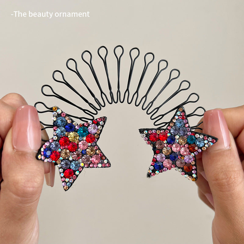 Rhinestone Star Broken Hair Comb